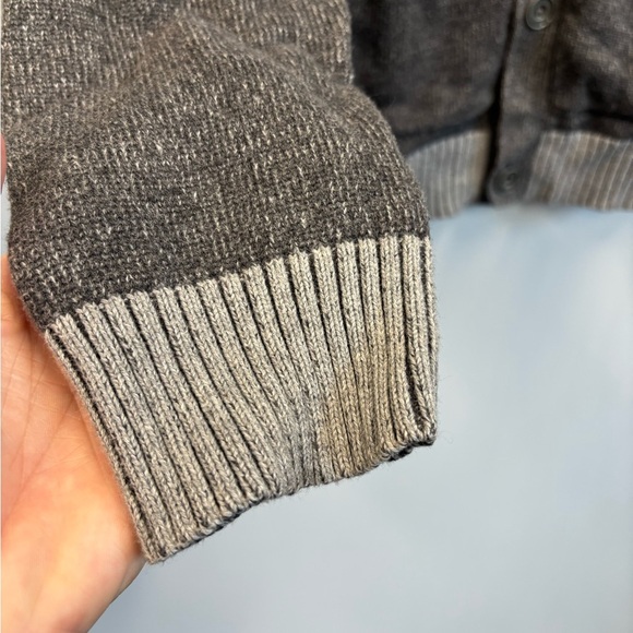 Banana Republic large sweater cardigan Gray Ribbed mock neck button front - Picture 8 of 13